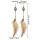 E-6150 Bohemian Stylish Girl Statement Gold Metal Tassel Rhinestone Beads Drop Dream Catcher Women Feather Earrings