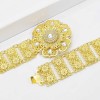 N-7568 New style ladies gold metal chain belt carved flower festival crystal flower-shaped head Arabian body dance waist chain