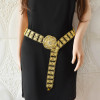 N-7568 New style ladies gold metal chain belt carved flower festival crystal flower-shaped head Arabian body dance waist chain