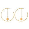 E-6152 Big Circle Gold Metal Hoop Earrings for Women Boho With Round Beads Summer Holiday Party Jewelry Gift