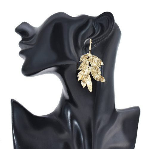 E-6153 Fashion Gold Plated Hawaiian Jewelry Monstera Deliciosa Leaf Wholesale Designer Popular Brands Flower Earrings