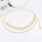 N-7571 New Fashion Simple Golden Silver Heart-Shaped Metal Chain Waist Chain For Women Bohemian Adjustable Body Chain Jewelry Gift