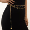 N-7571 New Fashion Simple Golden Silver Heart-Shaped Metal Chain Waist Chain For Women Bohemian Adjustable Body Chain Jewelry Gift