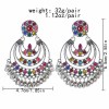 E-6155 Vintage Colorful Crystal Bells Tassel Indian Jhumka Drop Earrings for Women Boho Ethnic Festival Party Jewelry