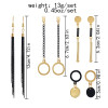 E-6157 4 Pairs Simple Dangle Earrings Set for Women Long Tassel Chain Hoop Earrings Gold Black Colors Earrings