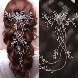F-0903 European And American Gorgeous Fashion Crystal Rhinestone Long Hair Comb Bridal Hair Accessories Wedding Headdress Veil Jewelry