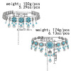 N-7573 Bohemian Vintage Blue Acrylic Beads Water Drop Flower Belly Waist Chains Dance Dress Belts for Women Party Jewelry