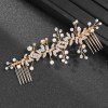 F-0911 Luxury Bridal Leaf Flower Pearl Crystal Combs Headbands for Women Wedding Hair Accessories