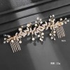 F-0911 Luxury Bridal Leaf Flower Pearl Crystal Combs Headbands for Women Wedding Hair Accessories