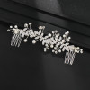 F-0911 Luxury Bridal Leaf Flower Pearl Crystal Combs Headbands for Women Wedding Hair Accessories