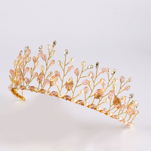 F-0907 Fashion Wedding Headband Pearl Headpiece Crystal Pearl Hair Vine Flower Halo Bridal Hair Accessories