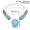 N-7576 Fashion Bohemian Ethnic Silver Metal Carved Feather Turquoise Pendant Retro Necklace New Gypsy Tribe Party Jewelry Gift
