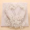 F-0910 Gorgeous bridal pearl hand-woven hair accessories wedding dress silver hair fork hair comb headdress