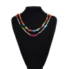 N-7577 2Pcs/Set Handmade Flower Pearl Stone Beaded Strand Choker Necklaces For Women Boho Summer Holiday Party Jewelry Gift