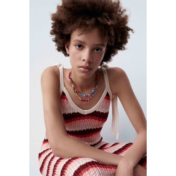 N-7577 2Pcs/Set Handmade Flower Pearl Stone Beaded Strand Choker Necklaces For Women Boho Summer Holiday Party Jewelry Gift