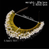 F-0908 Luxury Gold Color Rhinestone Flower Leaf Hairbands Crowns Tiaras for Bridal Wedding Hair Accessories