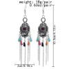 E-6164 Bohemian Vintage Silver Color Metal Crystal Long Tassel Drop Earrings for Women Wedding Party Jewelry Gift