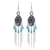 E-6164 Bohemian Vintage Silver Color Metal Crystal Long Tassel Drop Earrings for Women Wedding Party Jewelry Gift