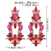 E-6166 Luxury Bridal Colorful Crystal Flower Drop Earrings For Women Wedding Party Holiday Jewelry Gift