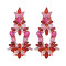 E-6166 Luxury Bridal Colorful Crystal Flower Drop Earrings For Women Wedding Party Holiday Jewelry Gift