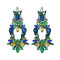 E-6166 Luxury Bridal Colorful Crystal Flower Drop Earrings For Women Wedding Party Holiday Jewelry Gift
