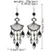 E-6169 Fashion Retro Silver Plated Bridal Geometric Cubic Zirconia Rhinestone Tassel Wedding Chandelier Earrings Jewelry