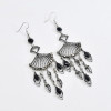 E-6169 Fashion Retro Silver Plated Bridal Geometric Cubic Zirconia Rhinestone Tassel Wedding Chandelier Earrings Jewelry