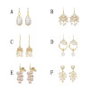 E-6172 18K Gold Plated Natural Pearl Earrings Gorgeous Baroque Golden Metal Carved Irregular Pearl Tassel Drop Earrings Bridal Wedding Jewelry