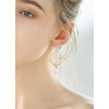 E-6172 18K Gold Plated Natural Pearl Earrings Gorgeous Baroque Golden Metal Carved Irregular Pearl Tassel Drop Earrings Bridal Wedding Jewelry