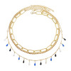 N-7579 3Pcs/Set Fashion Water Drop Colorful Beads Choker Clavicle Necklaces for Women Boho Summer Holiday Party Jewelry