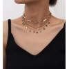 N-7579 3Pcs/Set Fashion Water Drop Colorful Beads Choker Clavicle Necklaces for Women Boho Summer Holiday Party Jewelry
