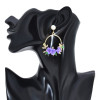 E-6175 Japanese And Korean Style Cute Round Flower Drop Earrings For Women Gold-Plated Pearl Circle Earrings Jewelry Gift For Girls