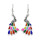 E-6177 Vintage Multicolors Drip Oil Enamel Peacock Drop Earrings For Women Boho Ethnic Indian Party Jewelry Gift