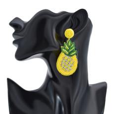 E-6180 New Hawaiian Jewelry Wholesale Fruit Beaded Jewellery Women 925 Silver Plated Pineapple Beaded Earrings Jewelry