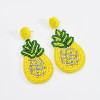 E-6180 New Hawaiian Jewelry Wholesale Fruit Beaded Jewellery Women 925 Silver Plated Pineapple Beaded Earrings Jewelry