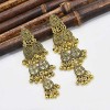 E-6184 Ethnic Gold Carved Triangle Ladies Earrings Bijoux Vintage Bohemia Tibetan Round Alloy Tassel Earrings Tribe Indian Jewelry