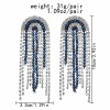 E-6187 Luxury Bling Red Blue Acrylic Beads Crystal Big Long Tassel Earrings For Women Bridal Wedding Party Jewelry