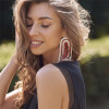E-6187 Luxury Bling Red Blue Acrylic Beads Crystal Big Long Tassel Earrings For Women Bridal Wedding Party Jewelry