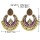 E-6193 Fashion Gold Metal Earring Wedding Tibetan Jewelry Retro Bohemian Tribe Colorful Stone Hanging Earrings For Women