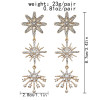 E-6201 Fashion Luxury Style Simple Design Gold Plated Rhinestone Crystal Three Stars Long Tassel Drop Earrings