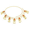 N-7588 Thailand Gold Metal Red Crystal Dress Belt Belly Dance Waist Chains for Women Boho Festival Party Body Jewelry