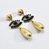 E-6205 Fashion Big eye-shaped female earrings gold alloy square earrings rhinestone eye pendant fashion jewelry gifts