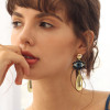 E-6205 Fashion Big eye-shaped female earrings gold alloy square earrings rhinestone eye pendant fashion jewelry gifts