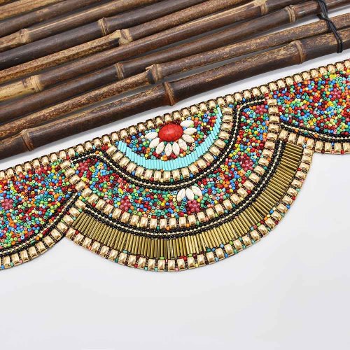 S-0101 Ethnic Bohemian Turquoise Resin Beads Belly Waist Chains Bracelet Set for Women Belt Waistbands Handmade Jewelry