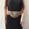 S-0101 Ethnic Bohemian Turquoise Resin Beads Belly Waist Chains Bracelet Set for Women Belt Waistbands Handmade Jewelry