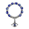 B-1131 Evil Eye Lucky Acrylic Crystal Stone Strand Elastic Bracelets For Women Men Party Jewelry Gift