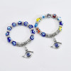 B-1131 Evil Eye Lucky Acrylic Crystal Stone Strand Elastic Bracelets For Women Men Party Jewelry Gift