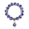 B-1132 Artificial Stone Blue Color Beaded Evil Eye Bracelet For Women Men Crystal Isolation Beads Elastic Adjustable Charm Bracelet Fashion Jewelry