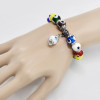B-1132 Artificial Stone Blue Color Beaded Evil Eye Bracelet For Women Men Crystal Isolation Beads Elastic Adjustable Charm Bracelet Fashion Jewelry