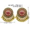 E-6214 Metal Carved Rhinestone Gold Color Round Tassel Drop Earrings For Women Vintage Indian Bridal Jewelry